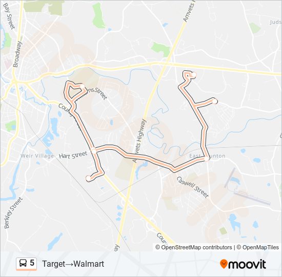 Mapa de 5 de autobús