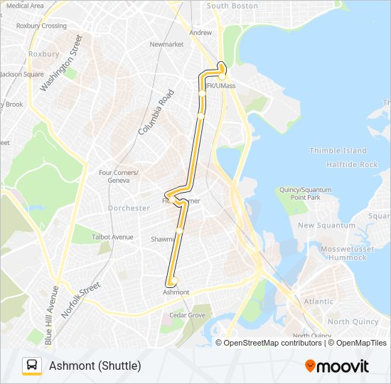 RED LINE SHUTTLE Bus Line Map