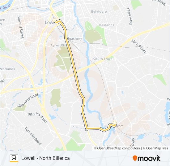 Mapa de LOWELL LINE SHUTTLE de autobús