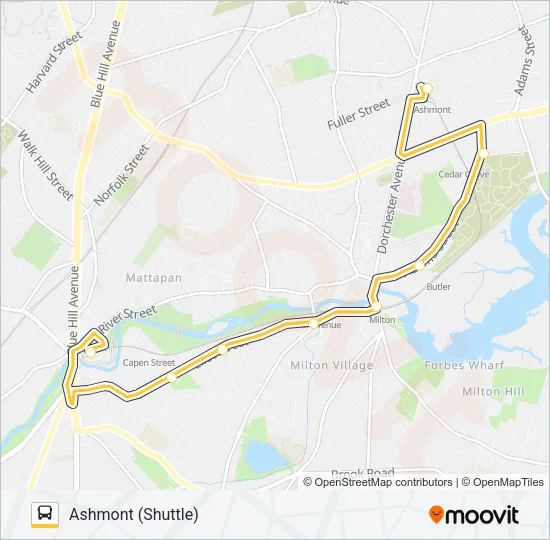 MATTAPAN LINE SHUTTLE Bus Line Map