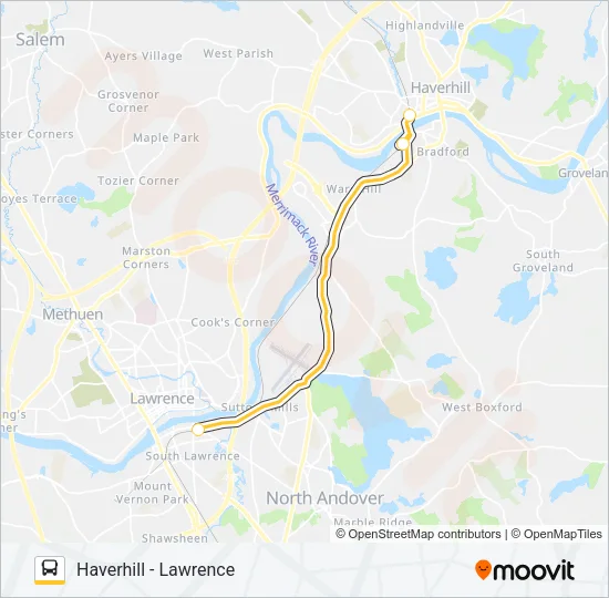 HAVERHILL LINE SHUTTLE Bus Line Map