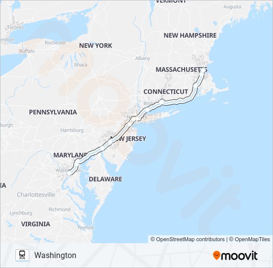 ACELA train Line Map