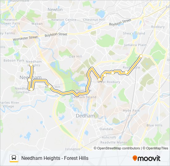 NEEDHAM LINE SHUTTLE bus Line Map
