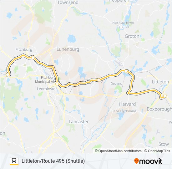FITCHBURG LINE SHUTTLE Bus Line Map