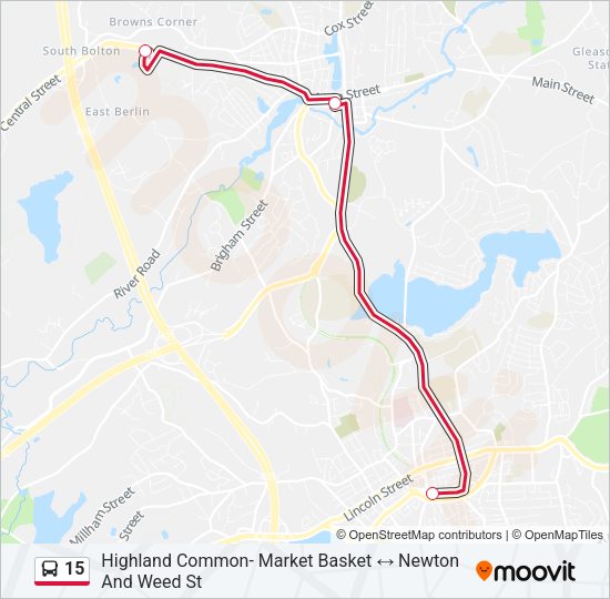 15 Bus Line Map
