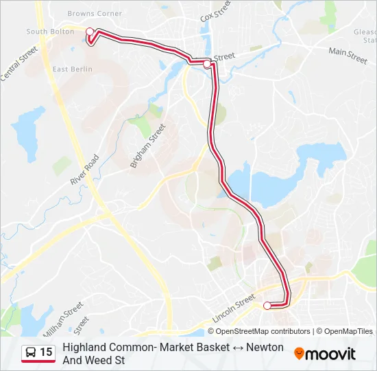 15 Bus Line Map