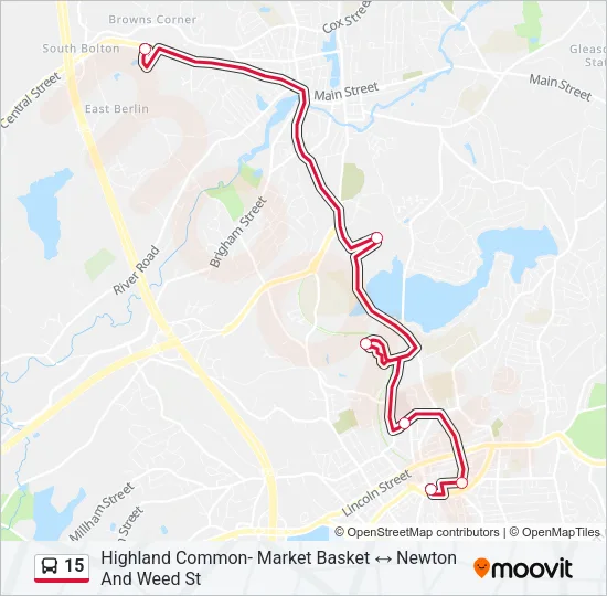 15 Bus Line Map