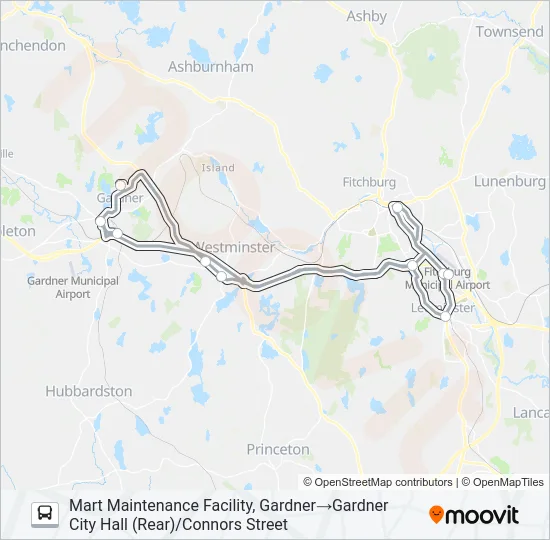 INTERCITY/MWCC Bus Line Map