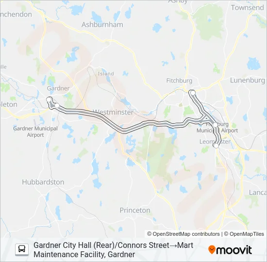 INTERCITY/MWCC Bus Line Map