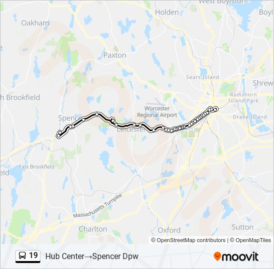 19 bus Line Map