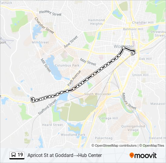 19 bus Line Map