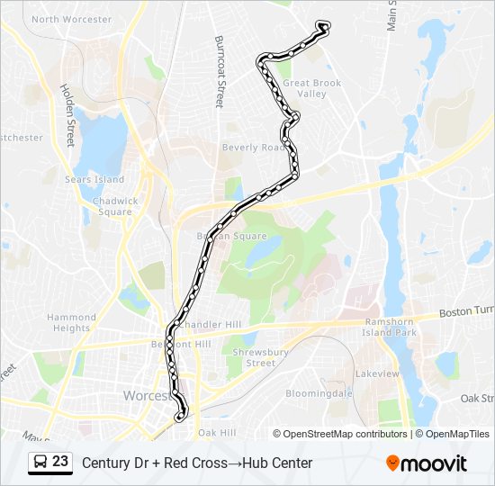 23 bus Line Map