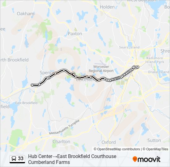 33 bus Line Map