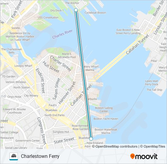 CHARLESTOWN FERRY ferry Line Map