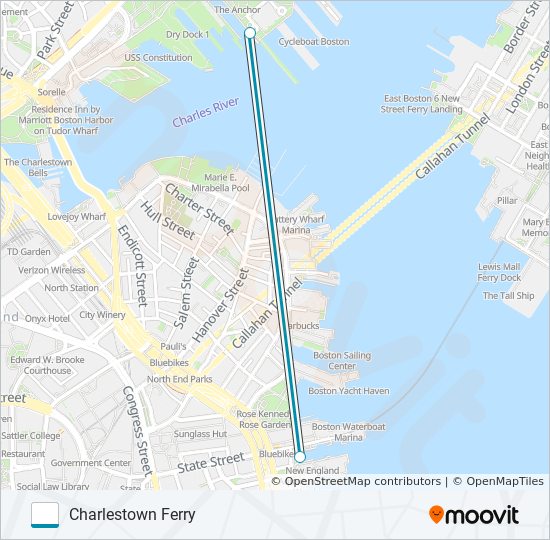 CHARLESTOWN FERRY ferry Line Map