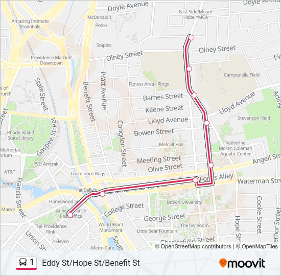 1 Bus Line Map