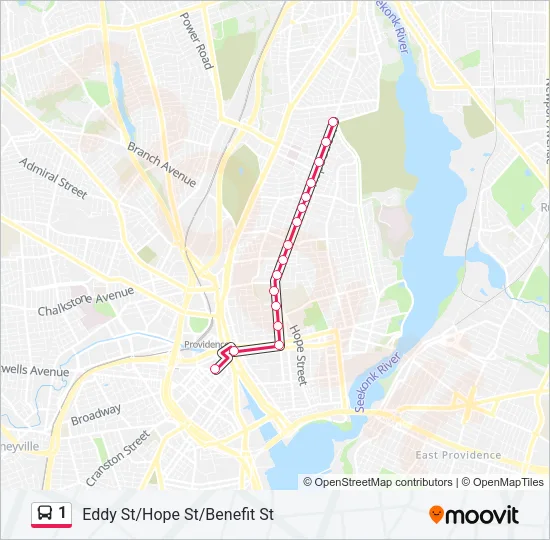 1 Bus Line Map