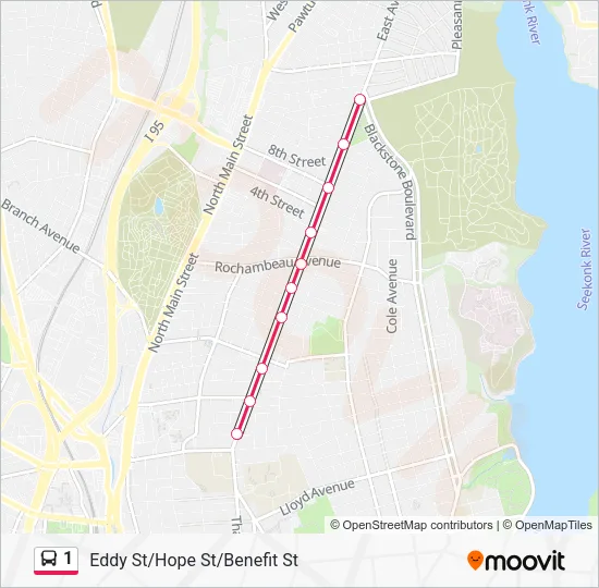 1 Bus Line Map