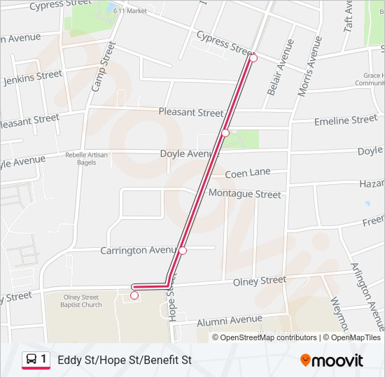 1 Bus Line Map