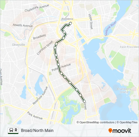 R Bus Line Map