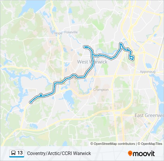 13 bus Line Map