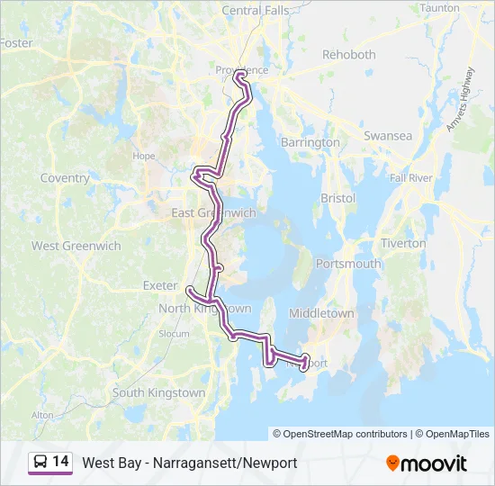 14 Bus Line Map