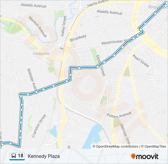 18 bus Line Map