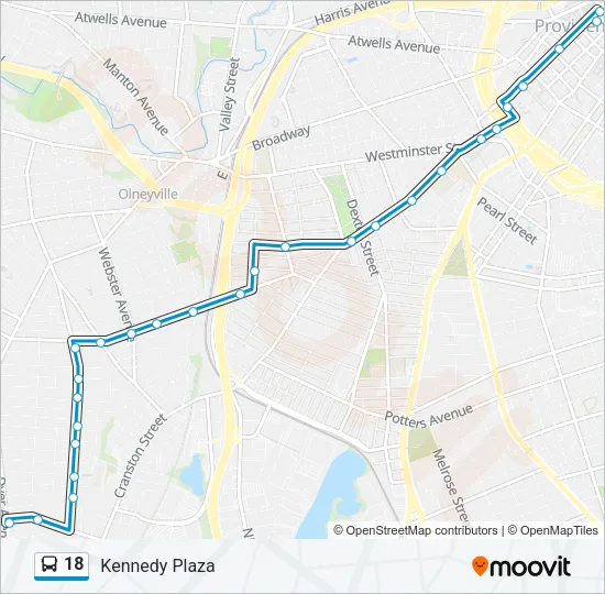 18 Bus Line Map