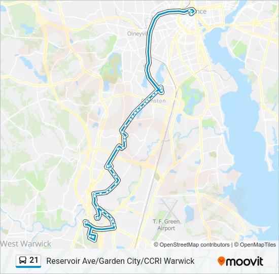 21 Bus Line Map