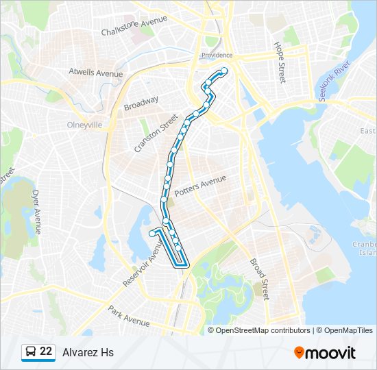 22 Bus Line Map