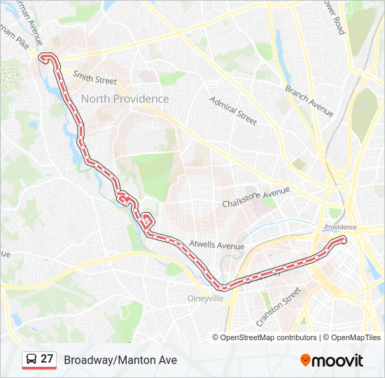 27 Bus Line Map