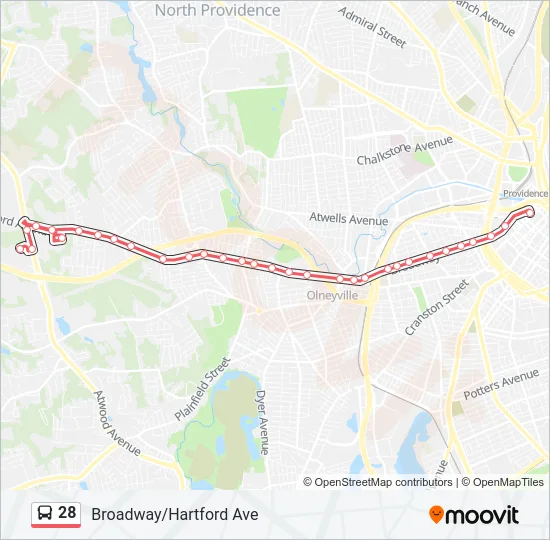 28 Bus Line Map