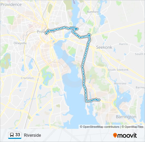 33 bus Line Map