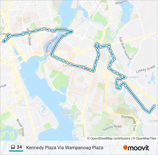 34 Bus Line Map