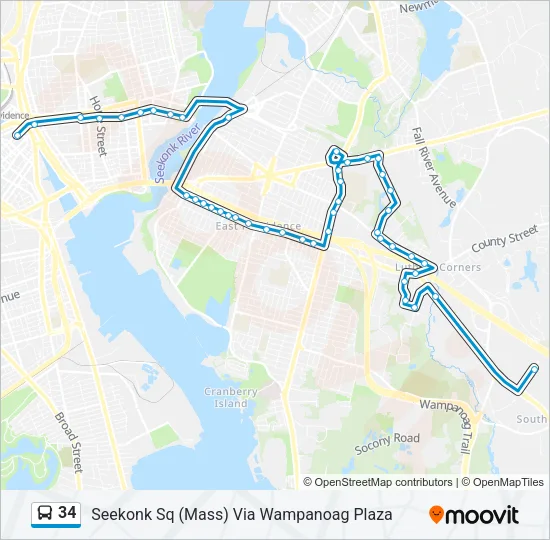 34 Bus Line Map