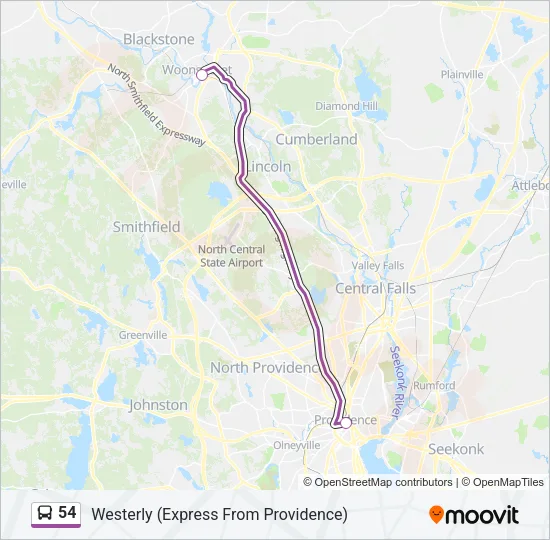 54 Bus Line Map