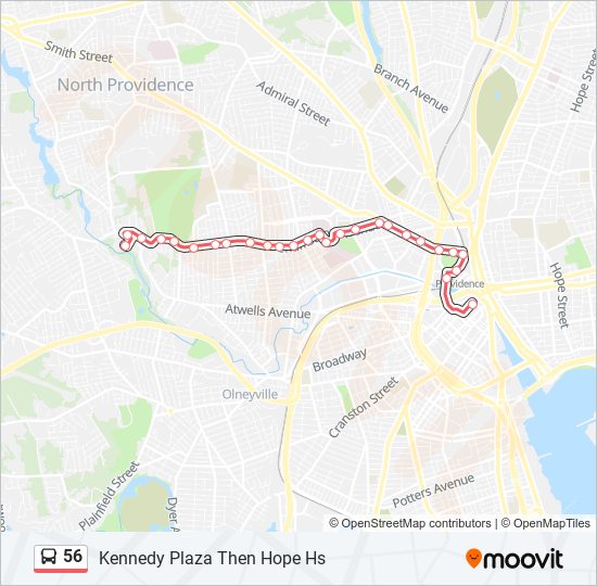 56 Bus Line Map