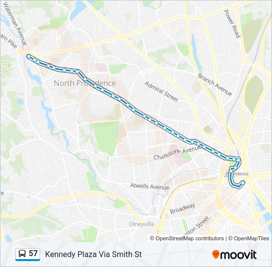 57 Bus Line Map