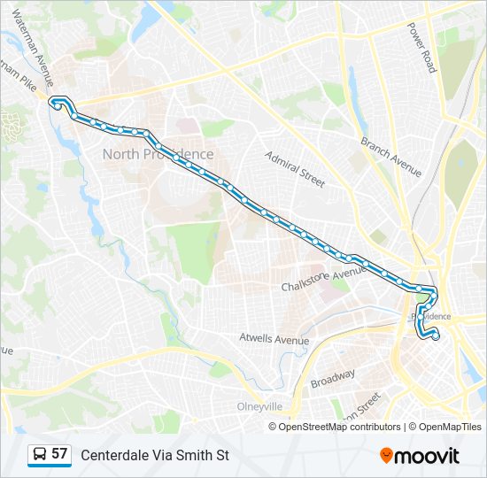 57 Bus Line Map