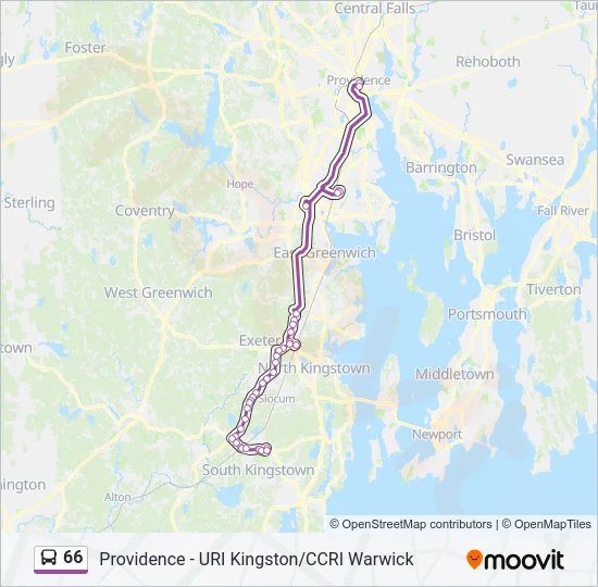 66 Bus Line Map