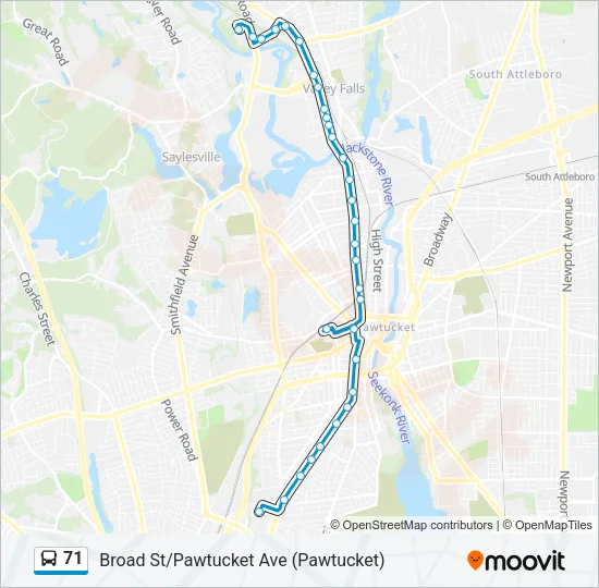 71 Bus Line Map
