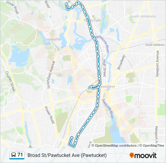 71 Bus Line Map