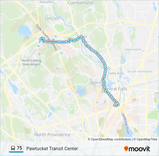 75 Bus Line Map