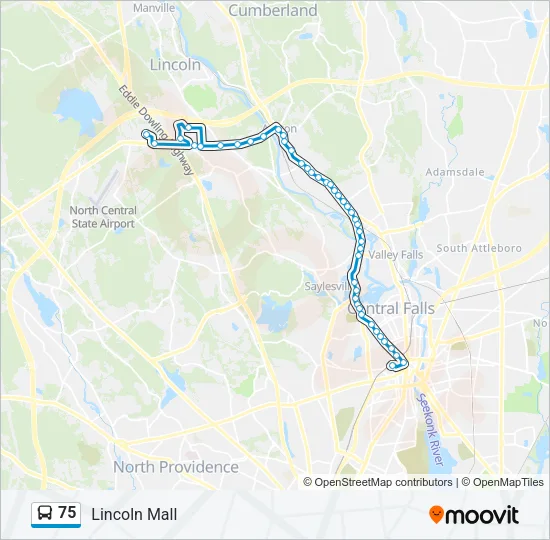 75 Bus Line Map