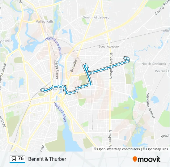76 Bus Line Map