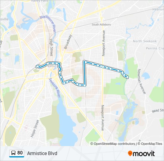 80 bus Line Map