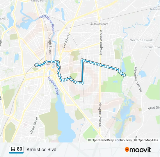 80 Bus Line Map
