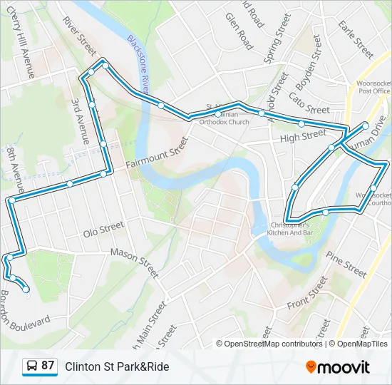 87 Bus Line Map