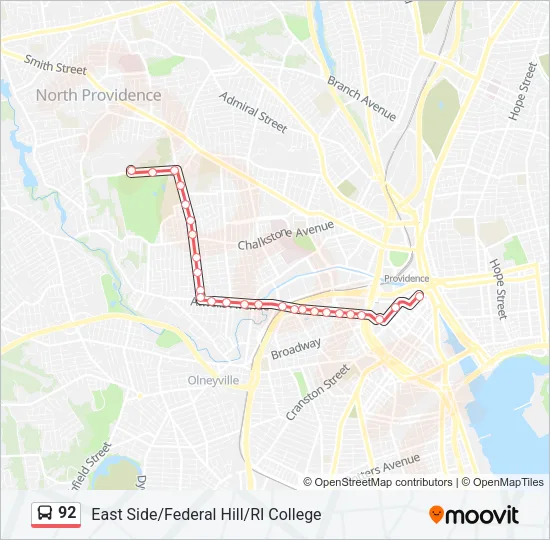 92 Bus Line Map