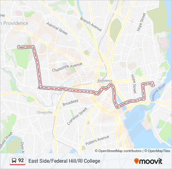 92 bus Line Map